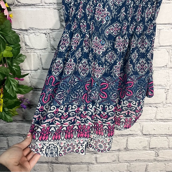 *🌼3/$30🌼American Rag Sleeveless Printed Sheer Blouse Size Small - Picture 6 of 14